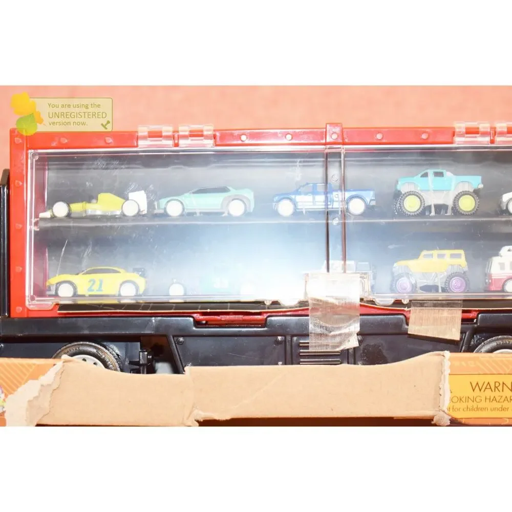 DRIVEN by Battat Pocket Carrier Truck with 10 Pocket Size Cars